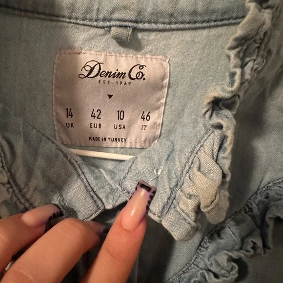 Ruffle Denim Shirt - Picture 3 of 3